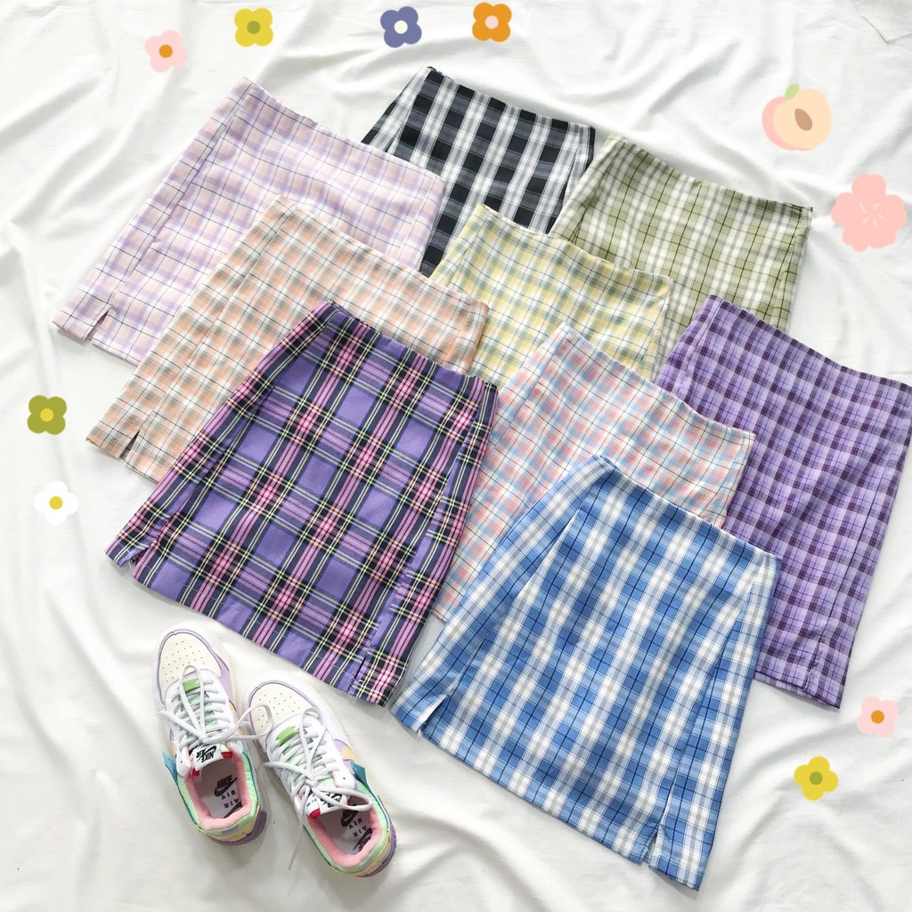 Chân Váy Caro Chữ A Xẻ Lai Có Quần Lót Trong Dáng Ôm Ulzzang Nhiều Màu - MM | BigBuy360 - bigbuy360.vn