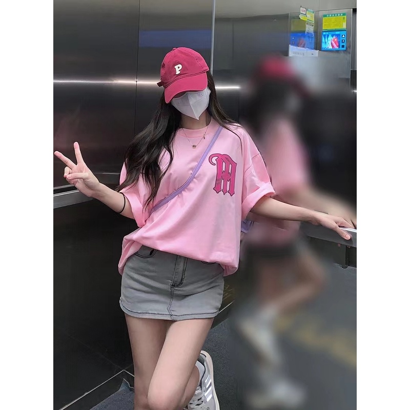 Áo thun ZHELIHANGFEI tay ngắn dáng rộng 100% cotton phong cách thời trang harajuku cho nữ