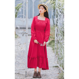 (sẵn) VÁY BOHEMIAN SÒ ĐẮP REN