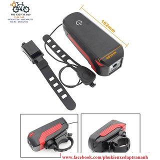 Đèn pha cảm ứng kèm còi xe đạp sạc USB