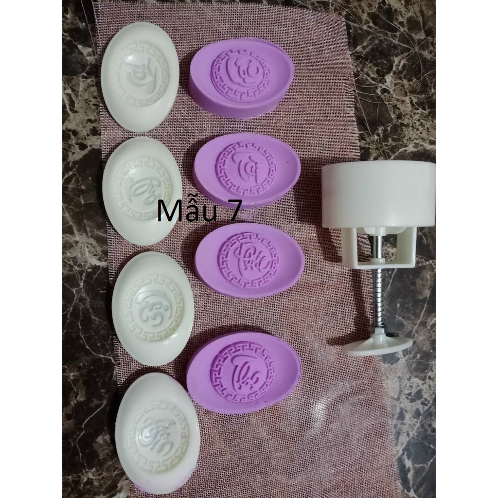 Khuôn nhấn bánh trung thu lò so 4 mặt 150g mẫu 4,5,6,7