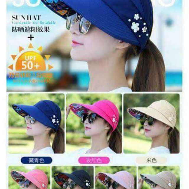 MŨ CHỐNG NẮNG 3 BÔNG HOA