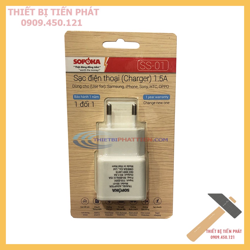 Sạc Điện Thoại Sopoka 1.5A SS-01 Cho Dòng Android