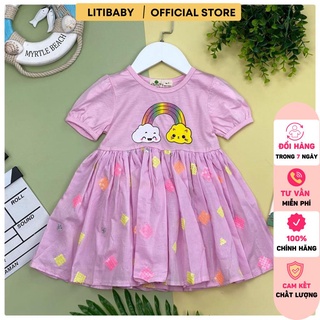 Váy litibaby cho bé gái chất vải cotton phối chân thô 1 5