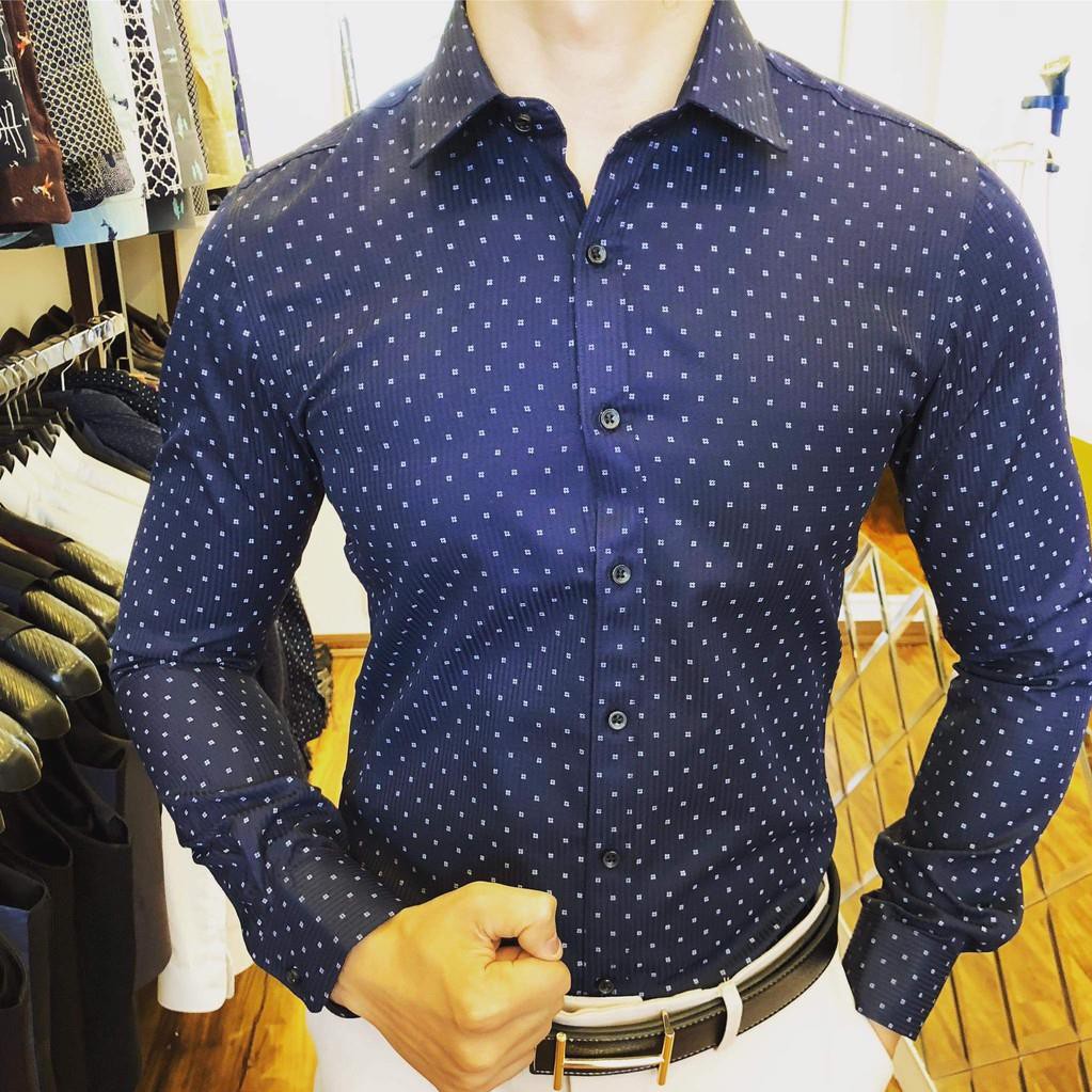 Áo sơ mi nam dài tay hàn quốc cao cấp đẹp F8888 Họa Tiết Đẹp