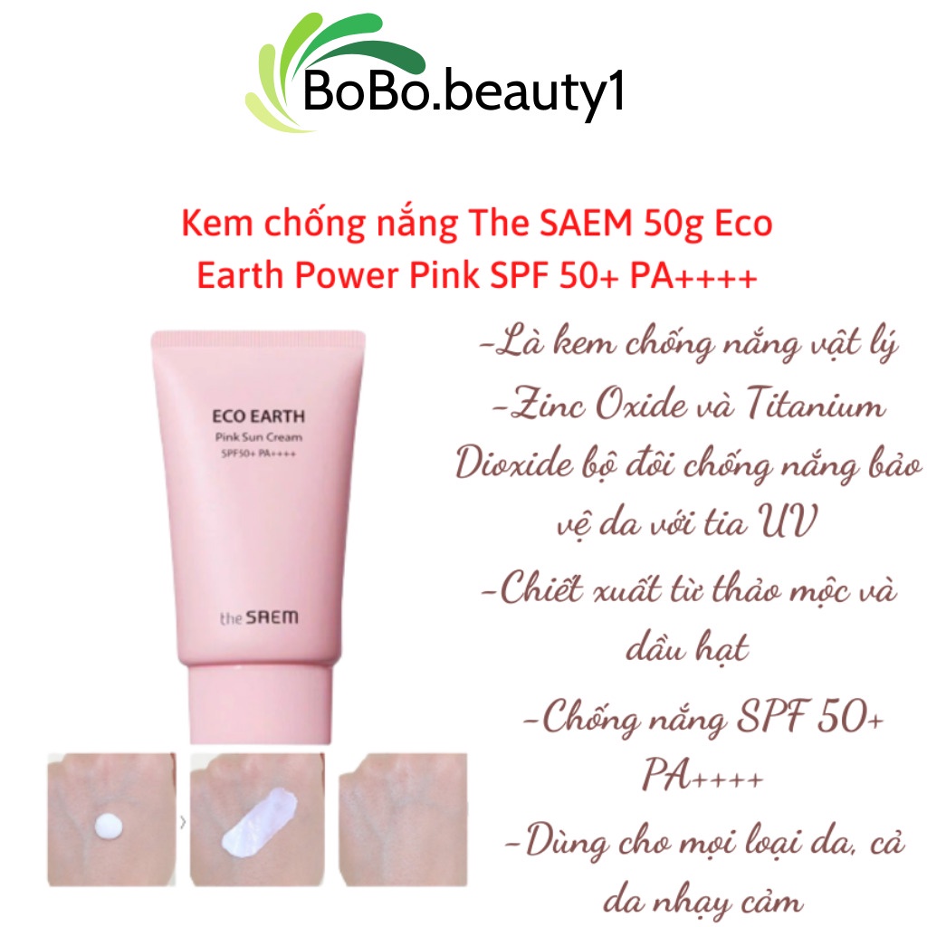 Kem chống nắng The Saem nâng tone giúp da tươi sáng hồng hào làm dịu da mịn màng gel Hàn Quốc