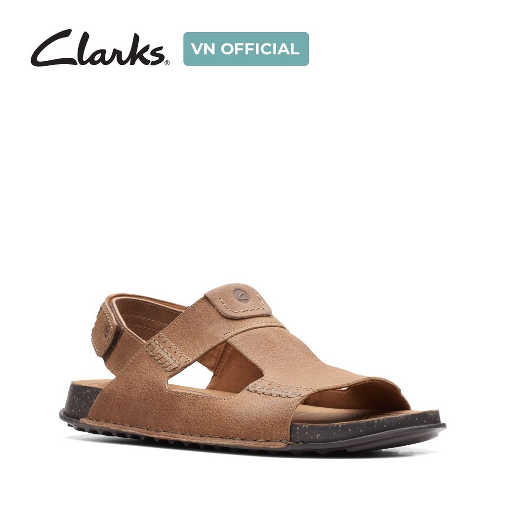 Dép Sandals Da Nam CLARKS Crestview Bay màu nâu