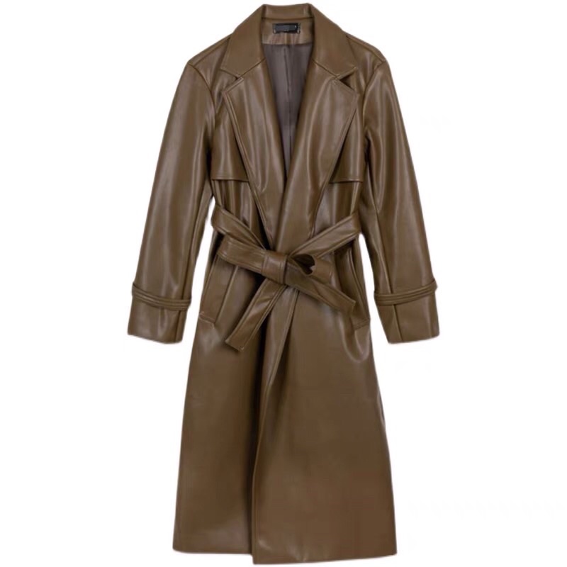 Áo khoác da dáng dài cao cấp