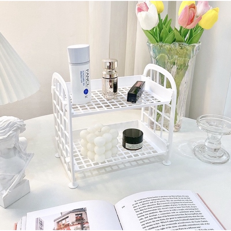 Kệ Đựng - Kệ Nhựa Mini 2 Tầng Đựng Đồ Đa Năng Siêu Xinh Sẵn Hàng 6 Màu
