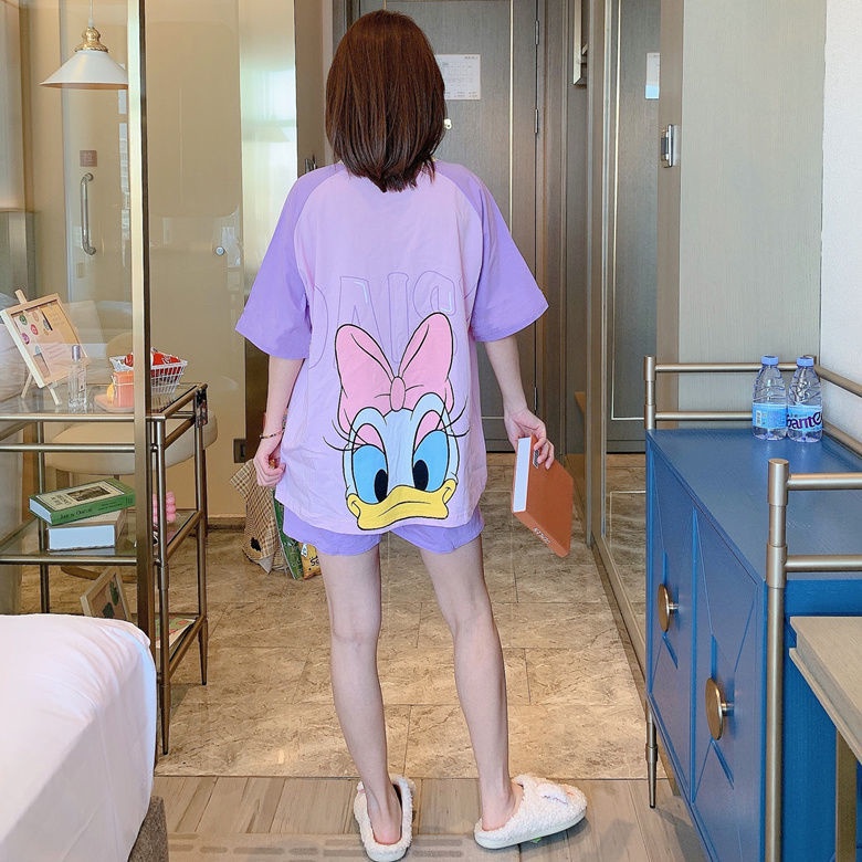 Disney Bộ Đồ Ngủ Tay Ngắn In Hình Mickey Minnie Donald Daisy Dễ Thương Dành Cho Nữ | BigBuy360 - bigbuy360.vn