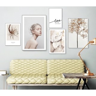 Bộ 5 tranh canvas treo tường cô gái nghệ thuật LIN291