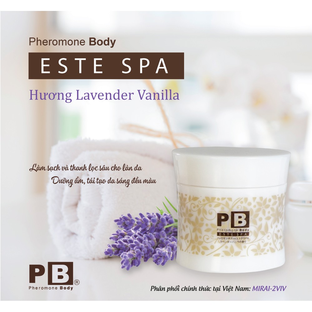 Xà phòng tắm dưỡng thể muối biển ESTE SPA PHEROMONE BODY hương Lavender Vanilla