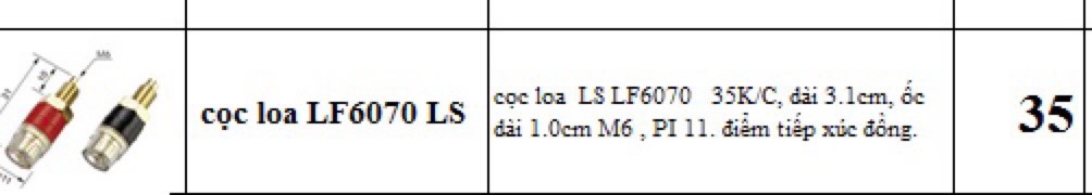 Cọc loa loại nhỏ hàng chuẩn đơn giá 1 chiếc