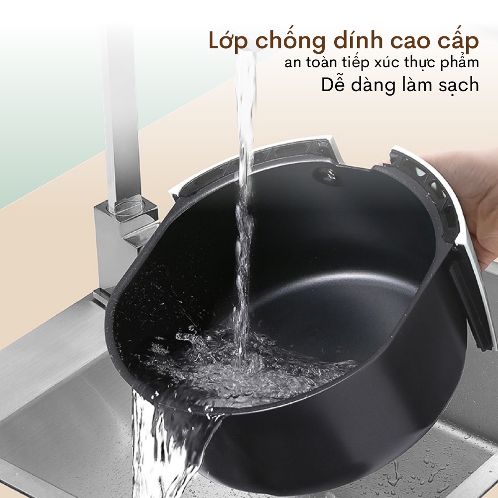 Nồi chiên không dầu 5 Lít nhập khẩu Nhật Bản Fujihome tự ngắt tiết kiệm điện, nồi chiên k dầu cơ 5 L chống dính cao cấp
