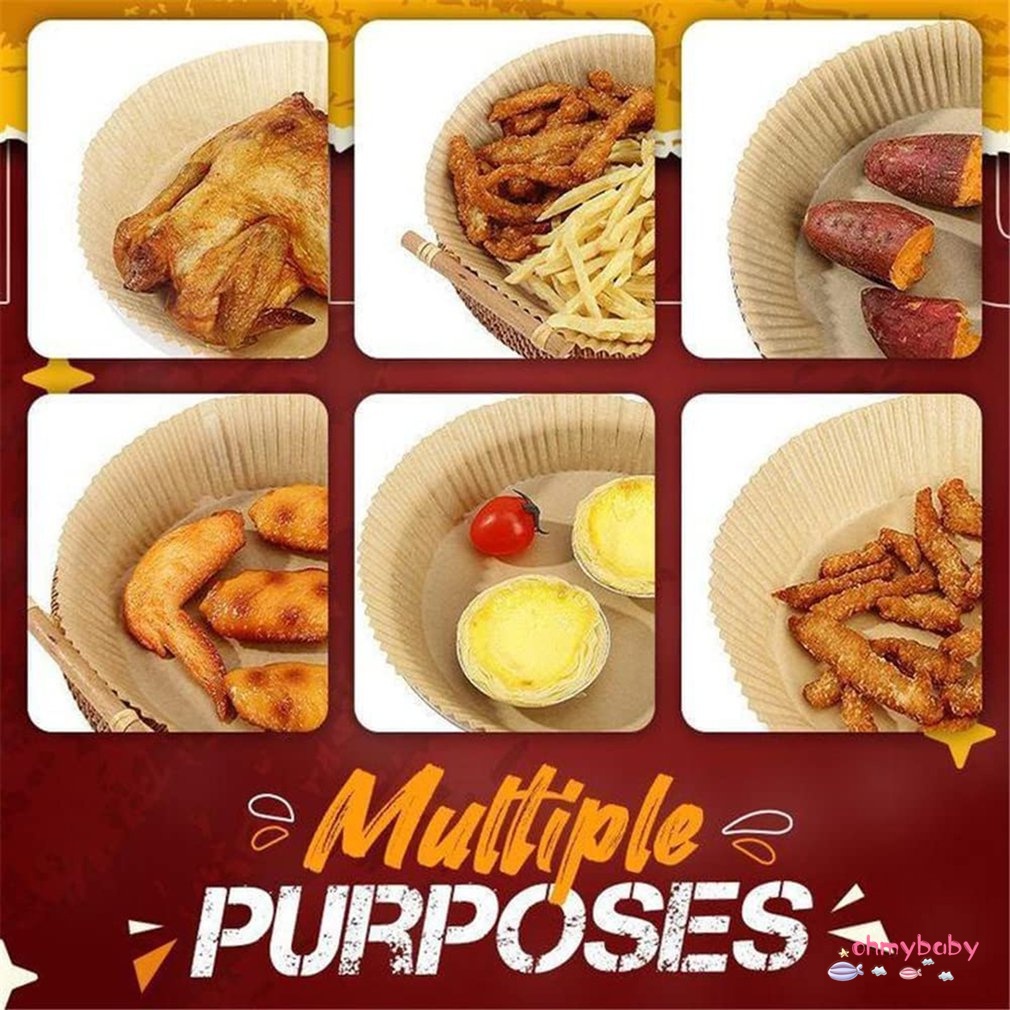 Bộ 100 Miếng Giấy Lót Chống Dính Dùng Một Lần Cho Nồi Chiên Không Dầu