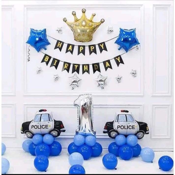 [Ảnh thật] Set trang trí sinh nhật bé trai TẶNG KÈM bơm bóng, keo dán tùy combo