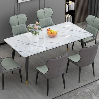 Bàn ăn chứa 4 ghế dài 1m4 mặt kính mạ vân đá, bàn ăn hiện đại BGA026