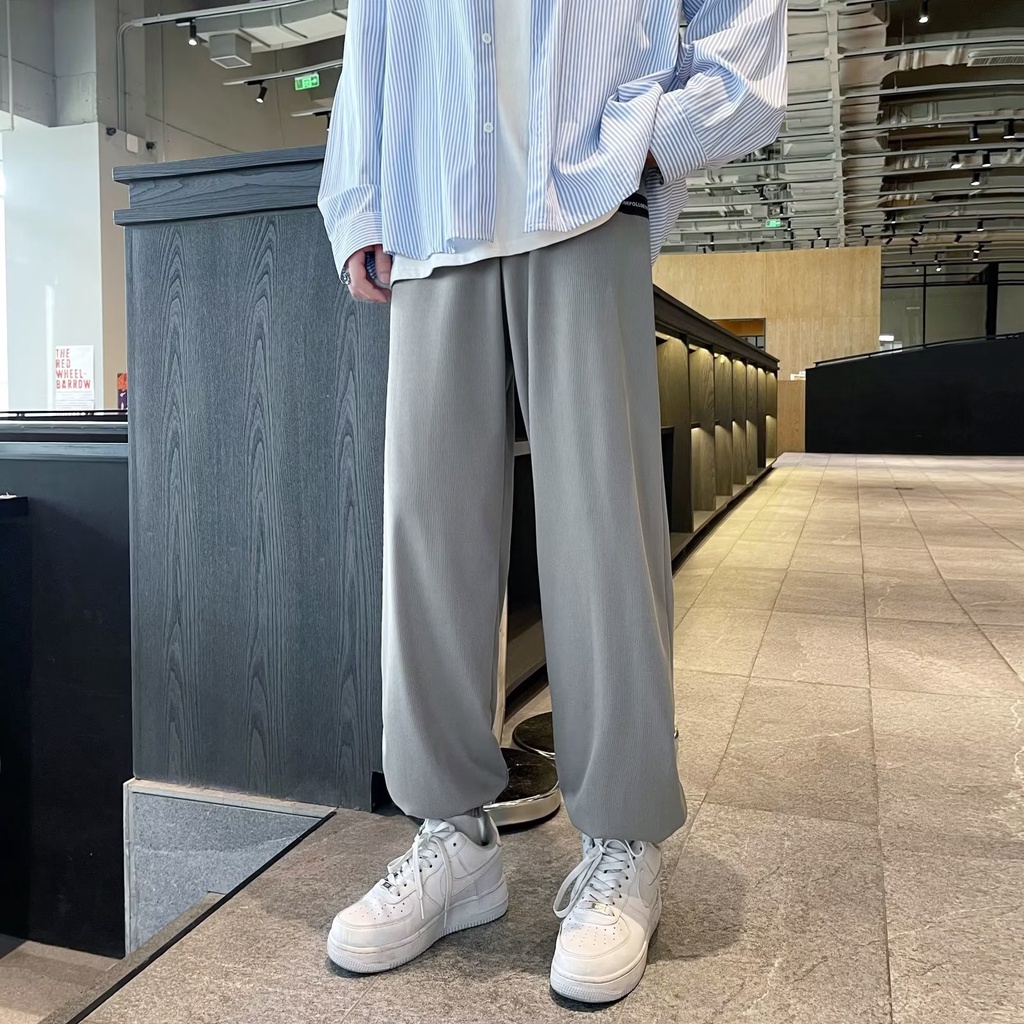 Quần Dài Dáng Rộng Lưng Thun Co Giãn Thoải Mái Thời Trang Hàn Quốc Cho Nam size M-2XL