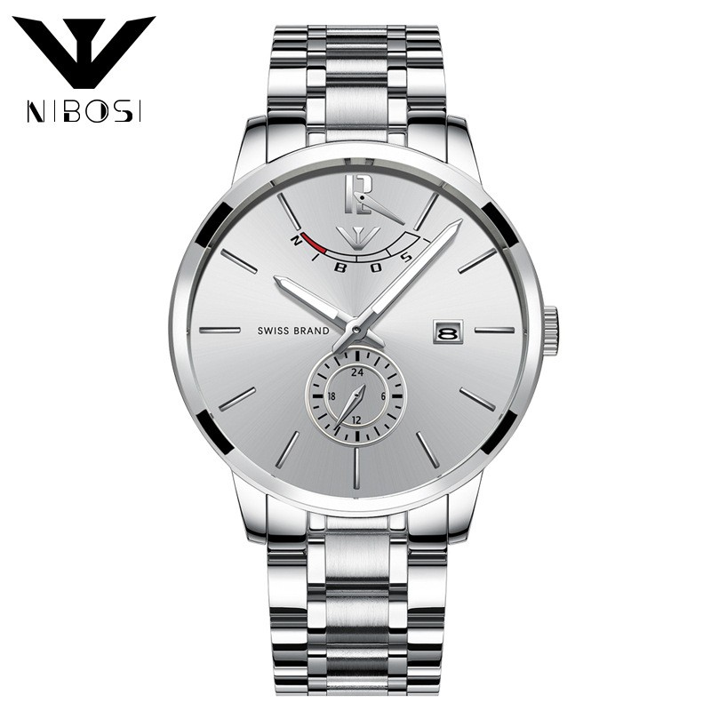 Đồng hồ nam Nibosi 2318 dây thép cao cấp