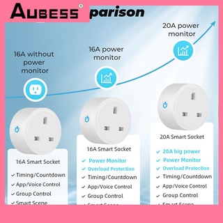 Smart Wifi Plug Socket UK 16A/20A Tuya Adaptor Power Energy Monitor Wireless Remote Control Timer For Alexa Google Home