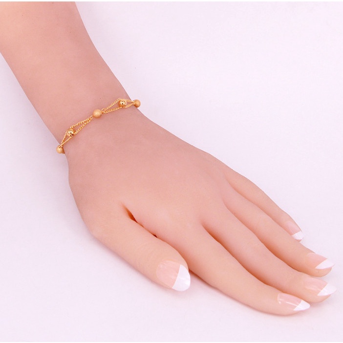 Lắc Tay Trái Châu 2 Tầng Titan Ko Han Rỉ TT 3925