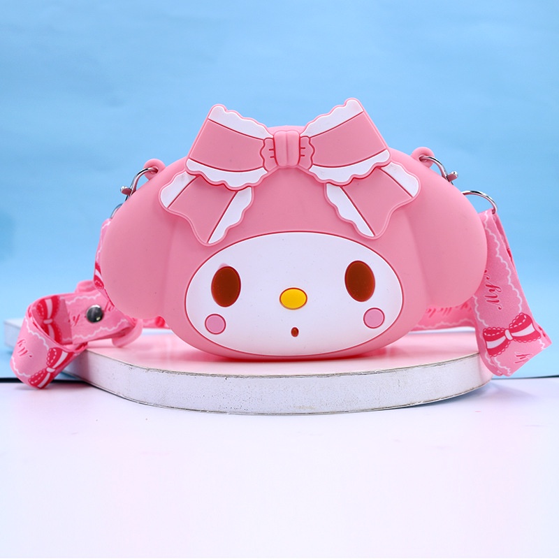 Túi Đeo Vai Đựng Tiền Bằng Silicon Hình Sanrio Cullomi Melody / Hello Kitty Dễ Thương Cho Bé YS2 SY2