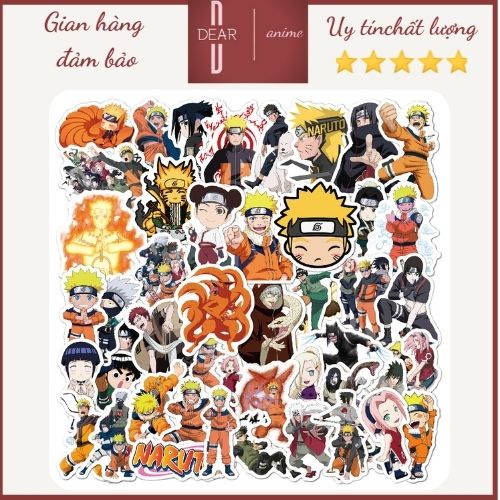 Set sticker anime Naruto cute Dear Anime hình dán laptop mũ bảo hiểm sổ tay dễ thương