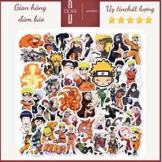 Set sticker anime Naruto cute Dear Anime hình dán laptop mũ bảo hiểm sổ tay dễ thương