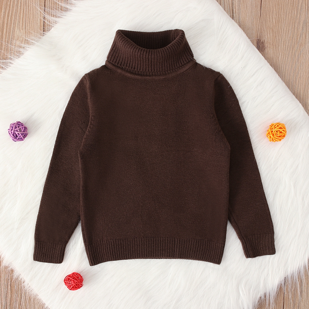 Áo Sweater Cổ Lọ Chất Liệu Cotton Giữ Ấm Cho Bé