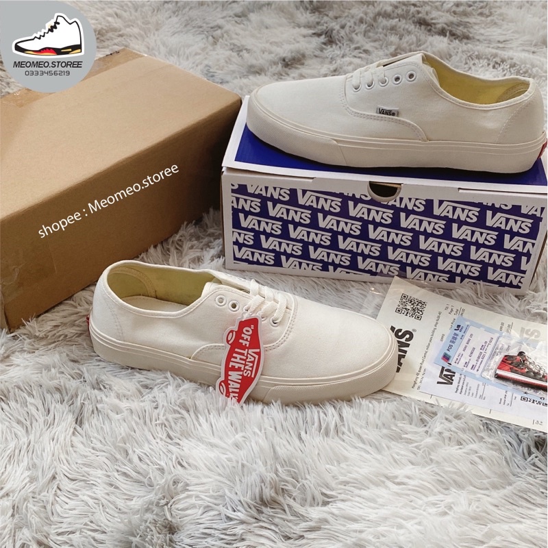 [ Tặng móc khoá + box bảo vệ ]  Giày vans classic trắng buộc dây hàng 1:1 chất lượng  [ full box + freeship ]
