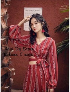 SET ÁO + QUẦN HOẠ TIẾT THỔ CẨM (CÓ ẢNH THẬT)