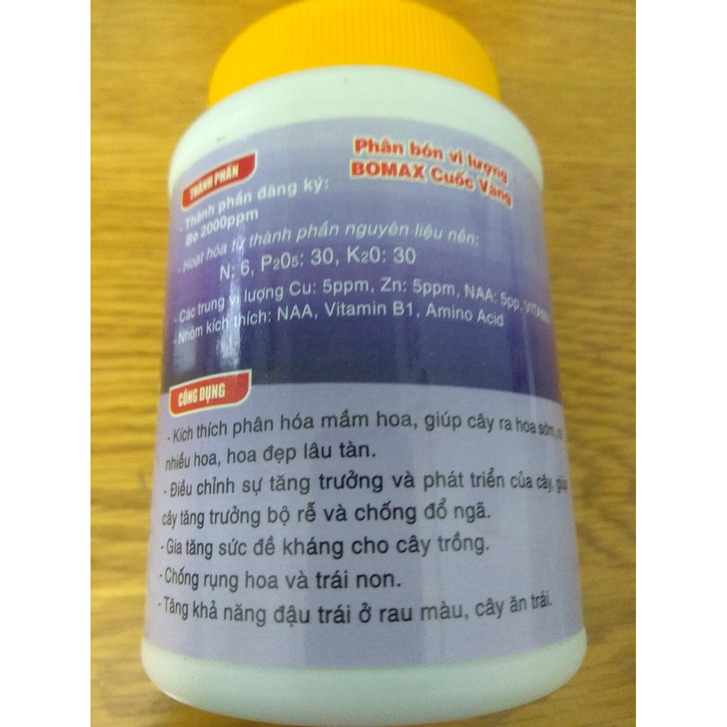 Phân bón vi lượng NPK 6-30-30 +TE kích ra hoa, tăng đậu trái - bomax chai 100 gram