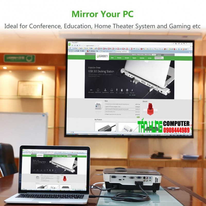 Cáp HDMI to DVI 24+1 dài 5m mạ vàng cao cấp Ugreen 10137 HD106