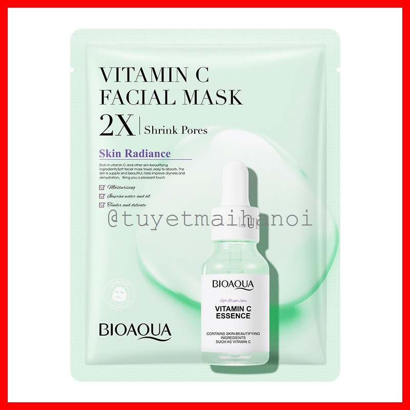 Mặt Nạ Dưỡng Da Bioaqua Vitamin C Facial Mask Dưỡng Chất Gấp 2 Lần - Cấp Ẩm, Kiềm Dầu, Dưỡng Trắng, Giảm Mụn