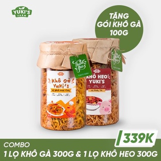 Combo 1 lọ khô gà 300g và 1 lọ khô heo 300g tặng gói khô gà 100g