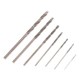 7pcs High Hardness Diamond Coated Twist Drill Bit Set Needle Drills Jewelry Agate Fine Drilling