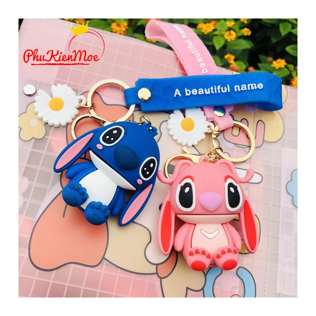 Móc chìa khóa đôi hình lilo stitch dành cho tình bạn , tình yêu handmade