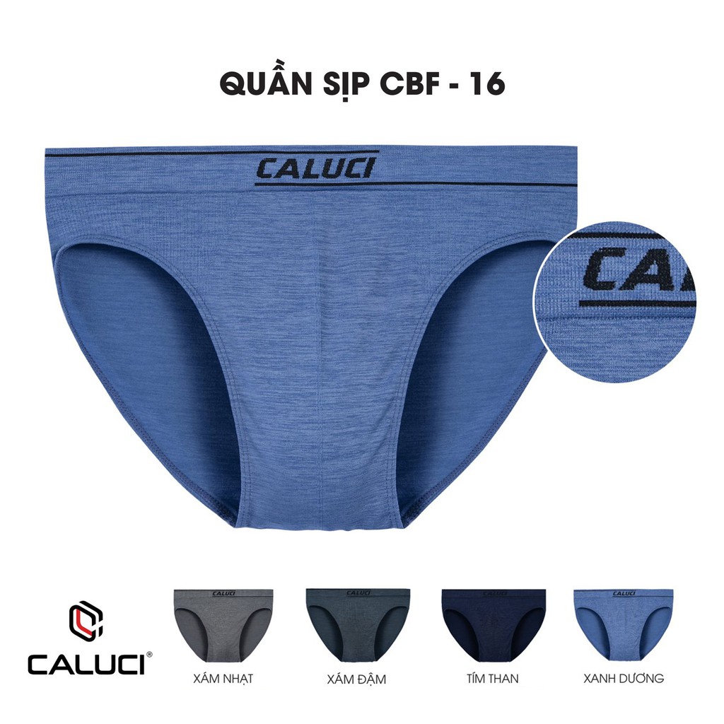 Set 3 quần sịp tam giác CALUCI CBF16, thiết kế basic, khỏe khoắn, vải co dãn 4 chiều, mềm mại thoáng nhẹ