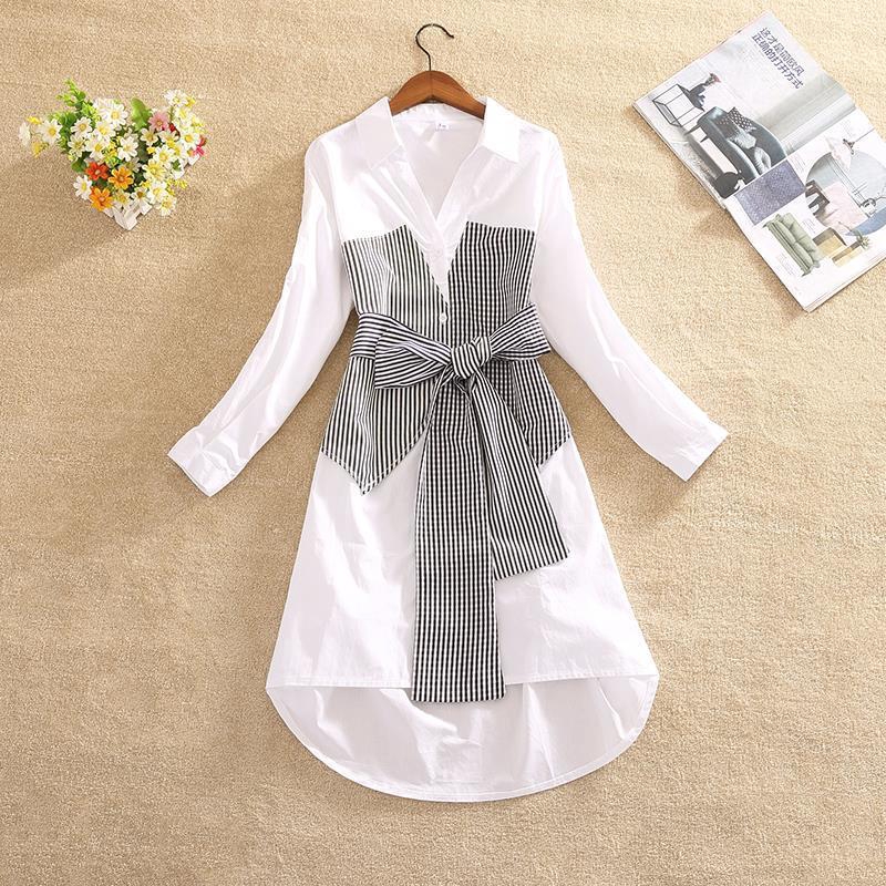 Đầm Sơ Mi Nữ Dài Tay Cổ Bẻ Giả Mảnh Thời Trang | BigBuy360 - bigbuy360.vn