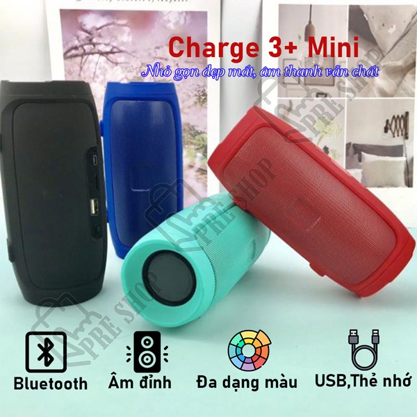 Loa Bluetooth JBL Charge 3+ Mini - Cải Tiến Mẫu Mã Mới Nhỏ Gọn, Âm Sống Động - Hỗ Trợ Khe Cắm Thẻ Nhớ, USB và Đài FM