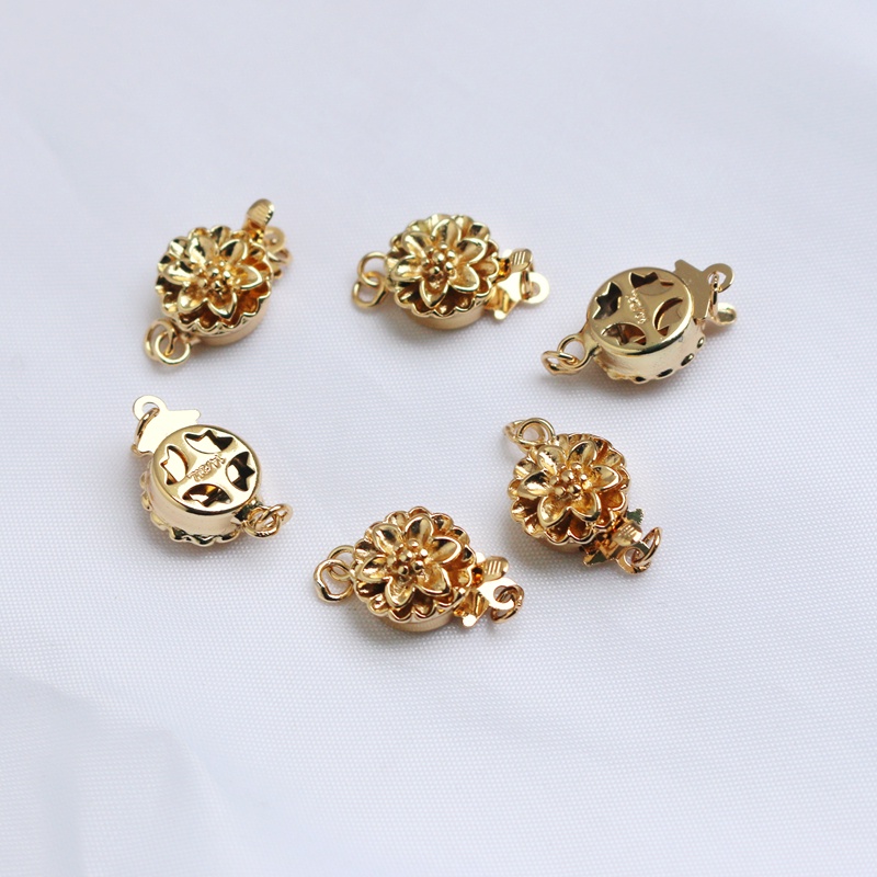 Khóa Cài Màu Vàng Đồng 14k 10mm Chuyên Dụng Làm Đồ Trang Sức