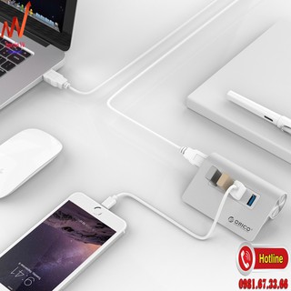 Bộ chia USB Hub 4 cổng USB 3.0, Bạc, ORICO M3H4