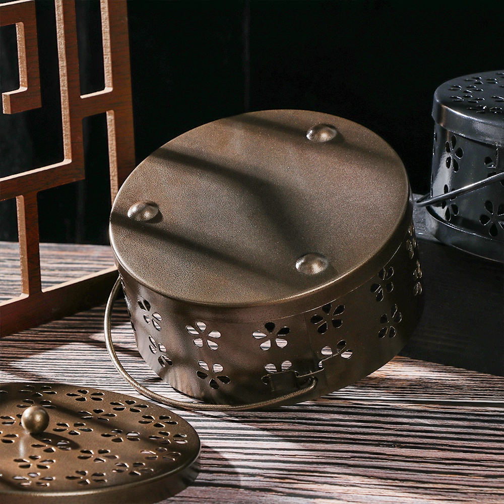 1 Đế Đốt Nhang Muỗi Hình Tròn Bằng Sắt Phong Cách Cổ Điển Trang Trí Nhà Cửa/Sân Vườn/Cắm Trại Nhiều Màu Sắc