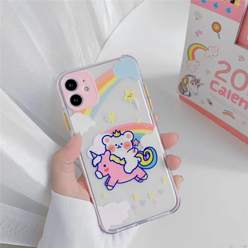 Ốp lưng iphone gấu kỳ lân trong 4 góc 6/6plus/6s/6splus/7/7plus/8/8plus/x/xr/xs/11/12/pro/max/plus/promax - Awifi V3-8 | BigBuy360 - bigbuy360.vn
