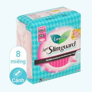 Combo 2 gói BVS cao cấp Laurier siêu mỏng bảo vệ 1mm 25cm 8 miếng