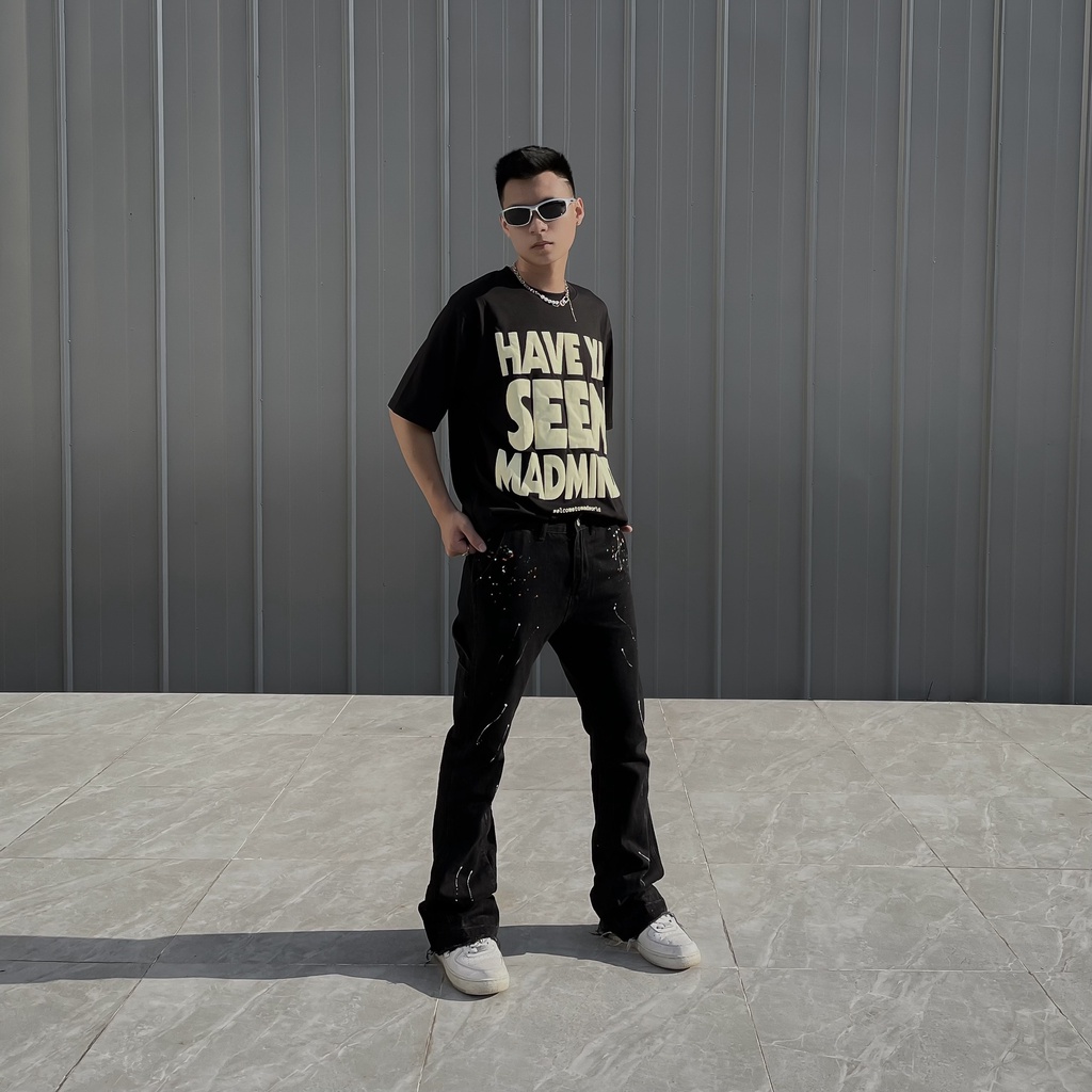 MADMIND® Chính Hãng - Áo Thun Have Ya Seen Cotton Thoáng Mát - Màu Đen / Xanh Dương / Trắng Form Rộng Unisex