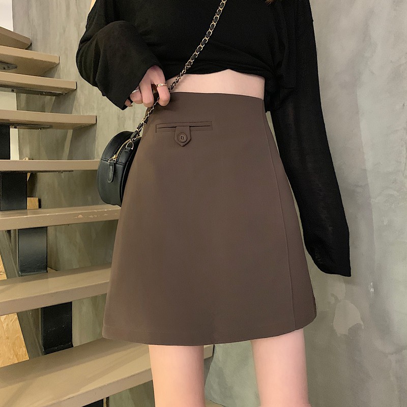 Chân Váy Chữ A Eo Cao Thiết Kế Đơn Giản Phong Cách Hàn Quốc | BigBuy360 - bigbuy360.vn