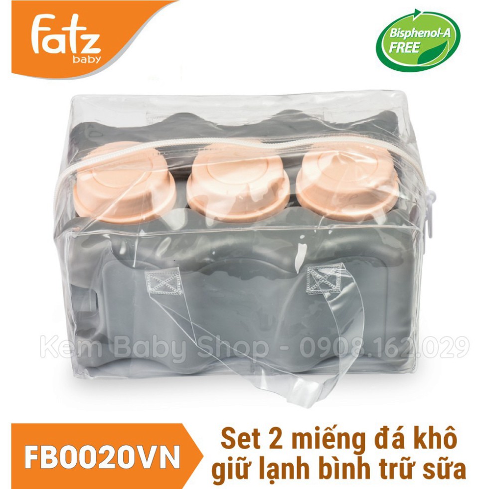 Set 2 đá khô giữ lạnh bình trữ sữa Fatz Baby Frozen có túi zip - Đá khô trữ sữa FatzBaby