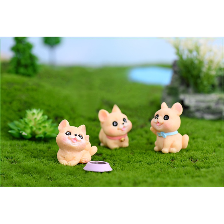 Mô hình chó bull dễ thương cho các bạn dựng tiểu cảnh, terrarium, DIY