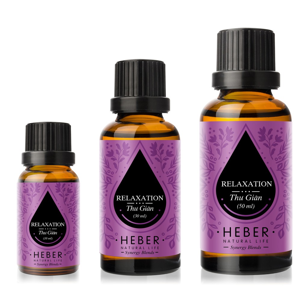 Tinh Dầu Thư Giãn Relaxation Blend Heber Natural Life, Cao Cấp Nhập Khẩu, Thiên Nhiên Nguyên Chất, Chai 10ml/30ml/50ml